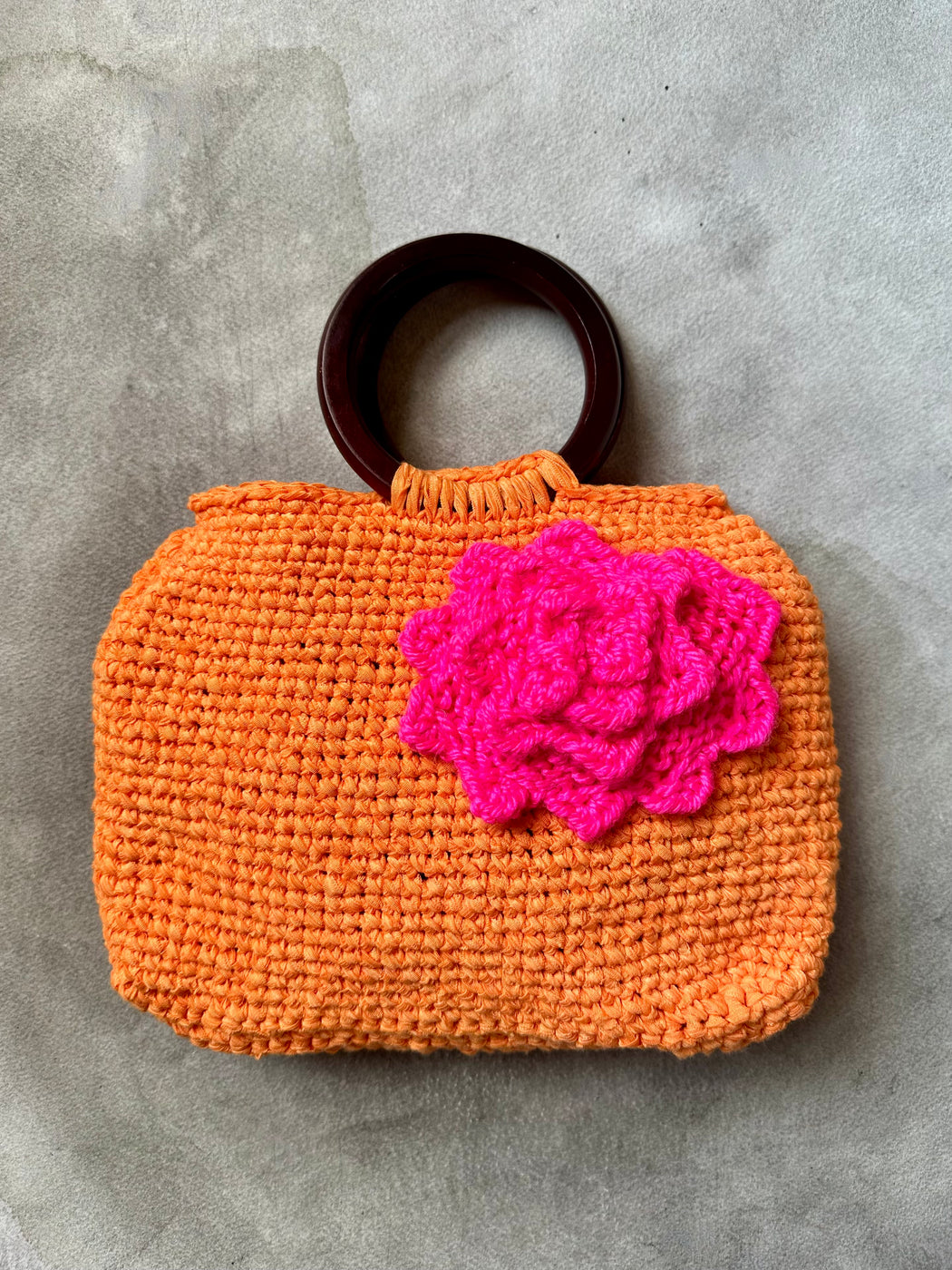 "Pink Flower" Hand-Crocheted Purse by Albo
