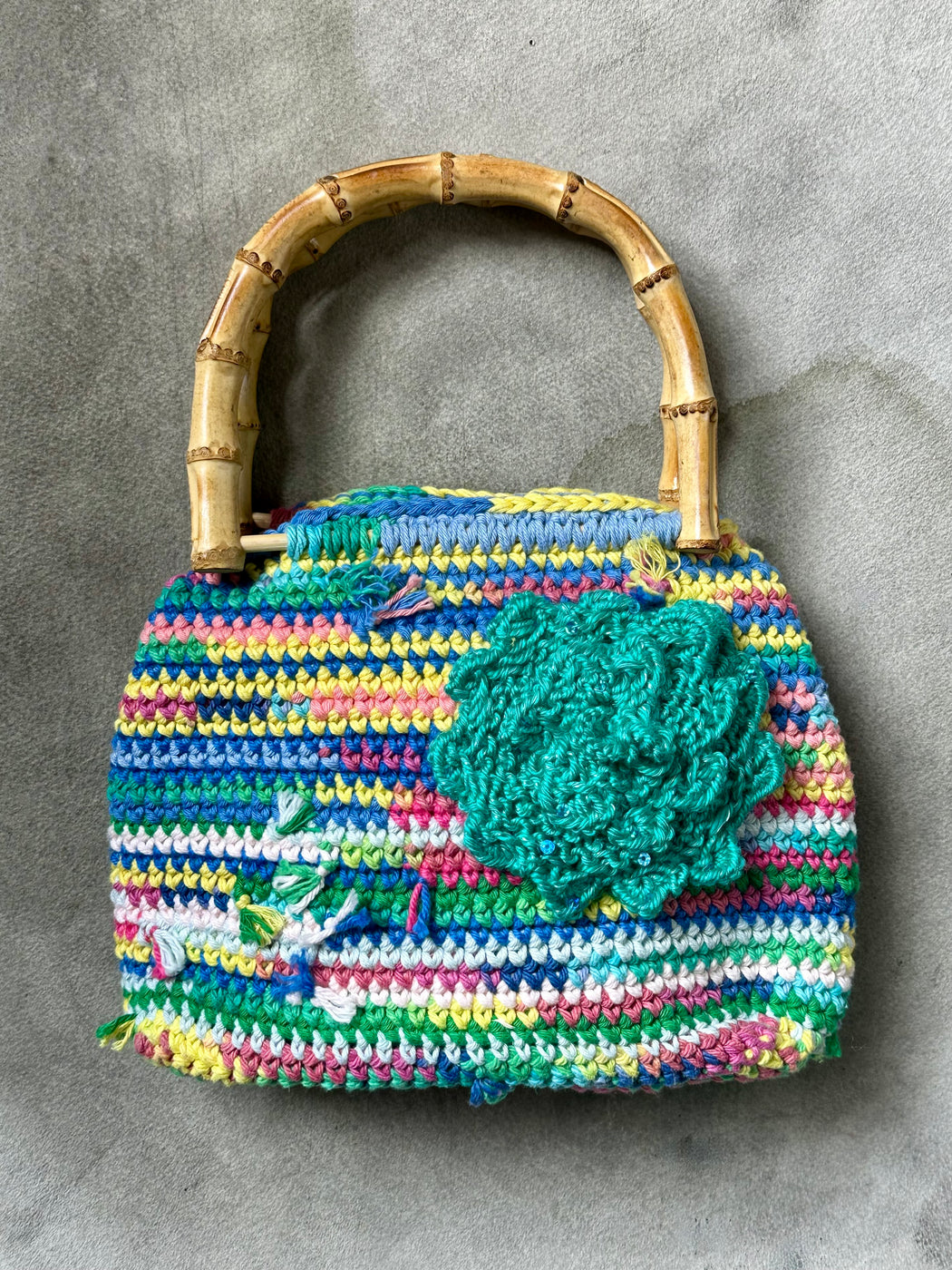 "Blue Flower" Hand-Crocheted Purse by Albo