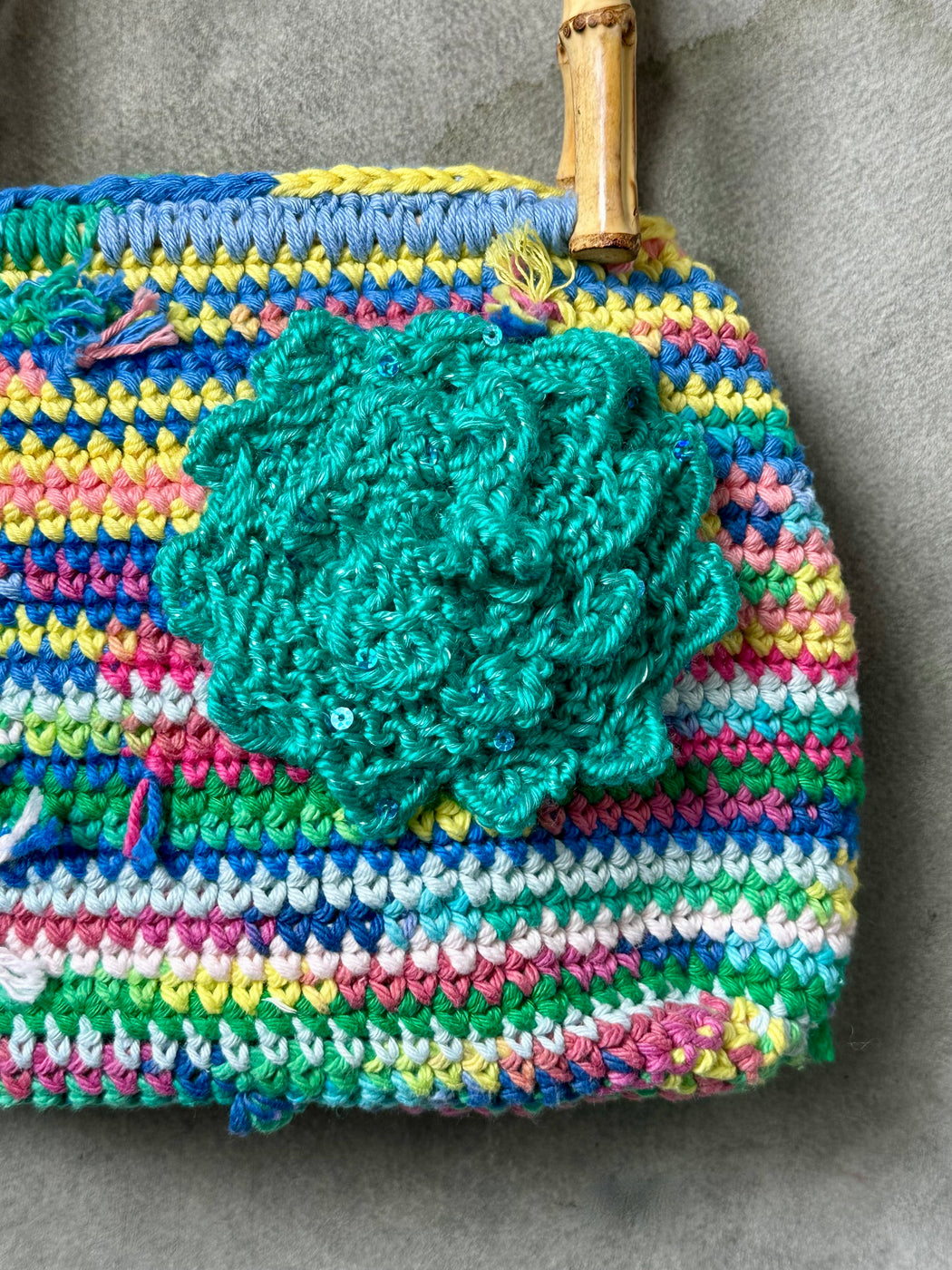 "Blue Flower" Hand-Crocheted Purse by Albo