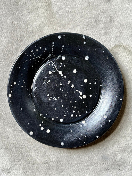 FD Pottery Black Drip Plate