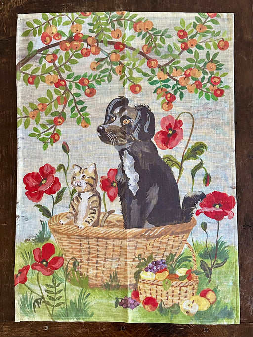 Nathalie Lete "Best Friends" Linen Tea Towel