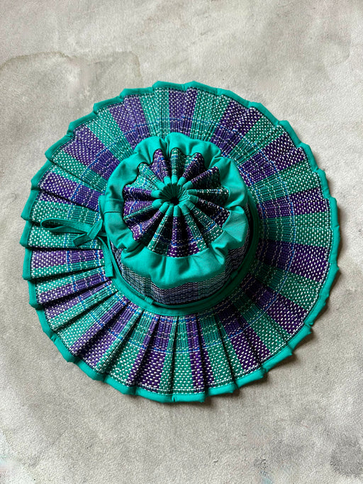 Lorna Murray Folding "Milan" Hat - Purple & Green