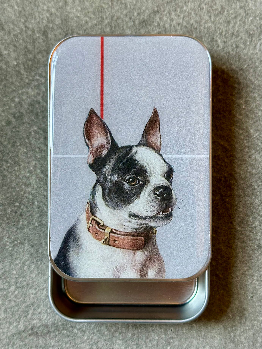 "Boston Terrier" Notions Tin