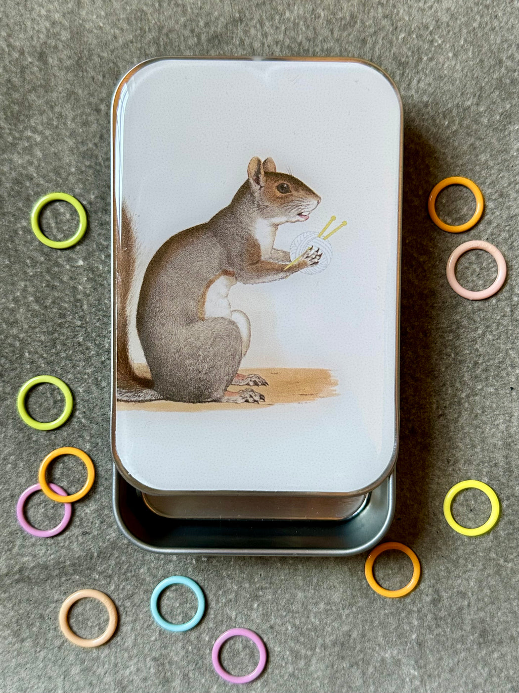 "Squirrel" Notions Tin