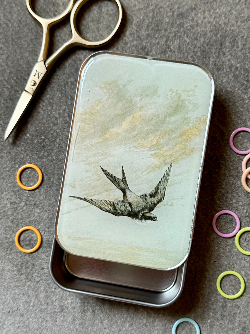 "Swallow" Notions Tin