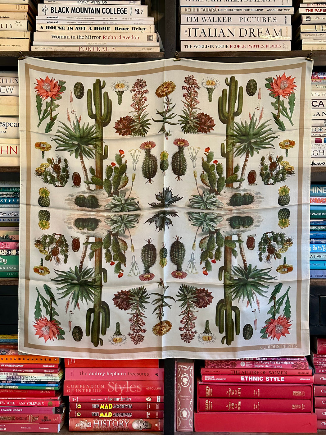 "Desert Cactus" Silk Scarf by Curious Prints