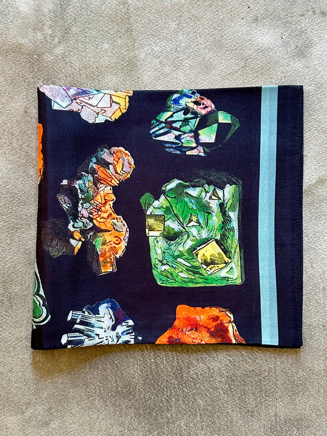 "Gems & Minerals" Silk Scarf by Curious Prints