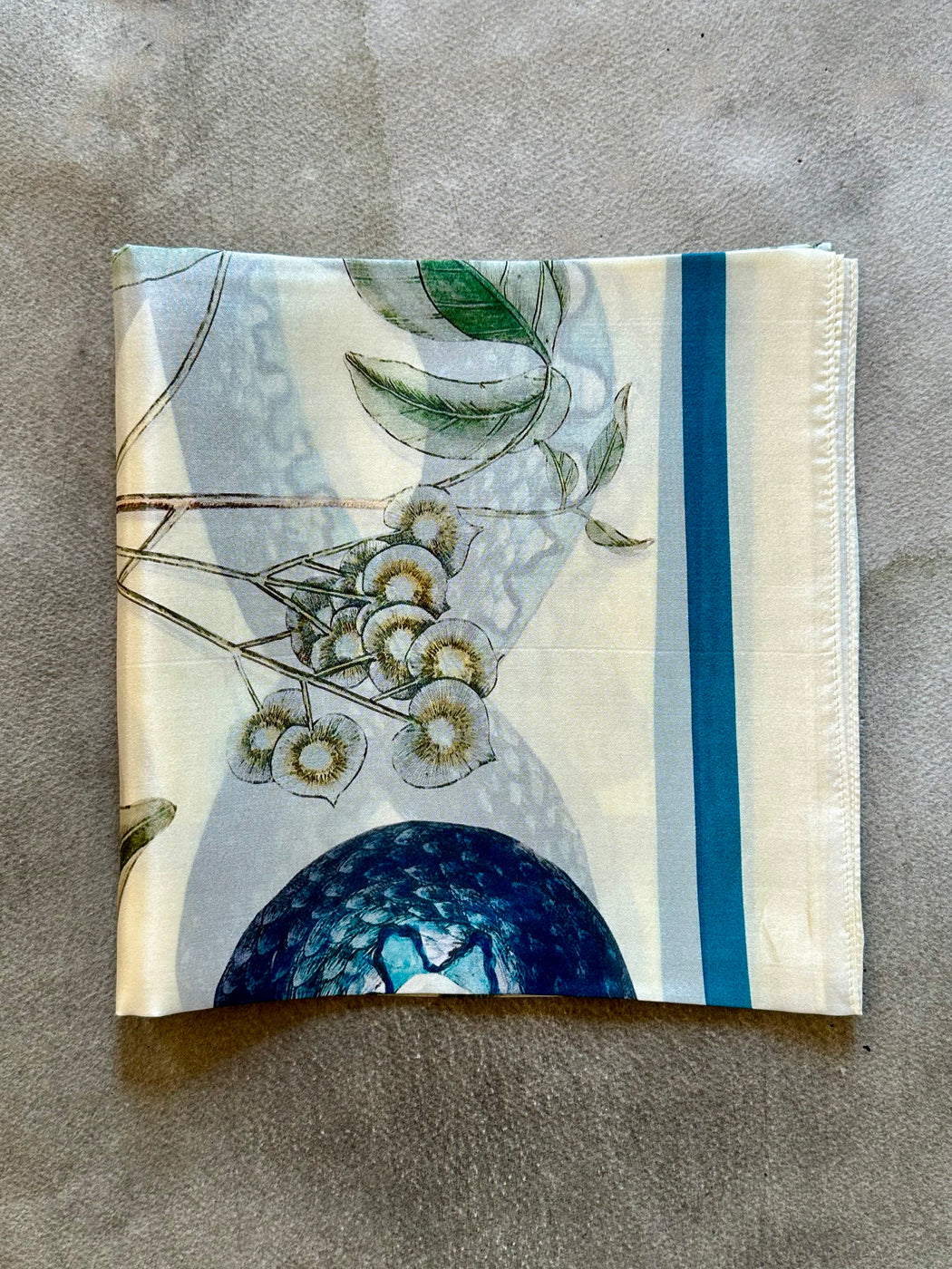"Blue Snake" Silk Scarf by Curious Prints