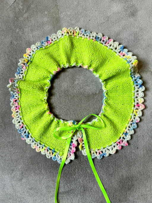 "Ribbon" Hand-Knitted Collar by Albo - Neon