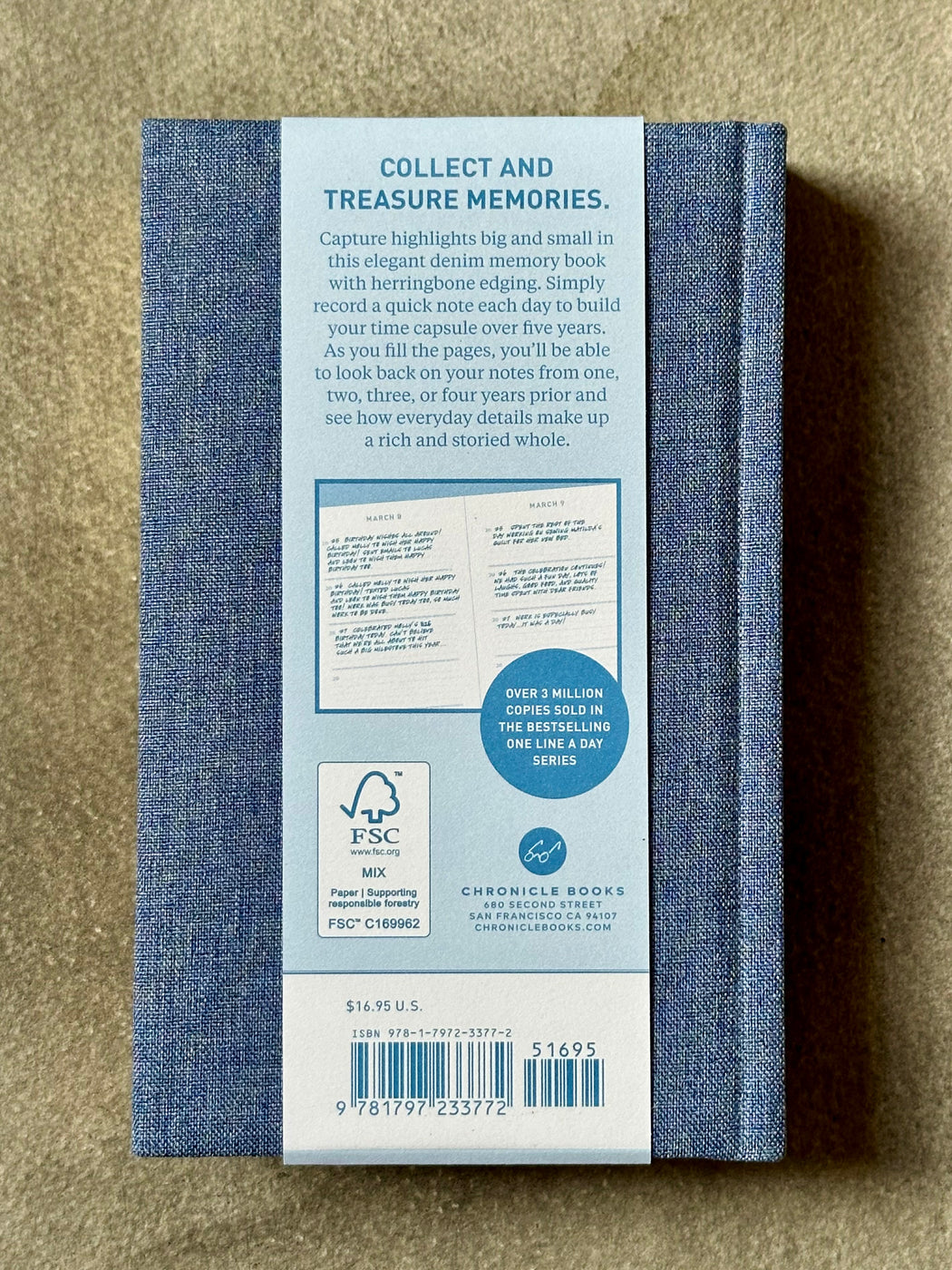 Denim "One Line a Day" Journal