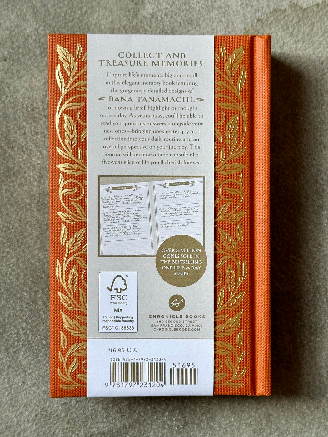 Orange "One Line a Day" Journal