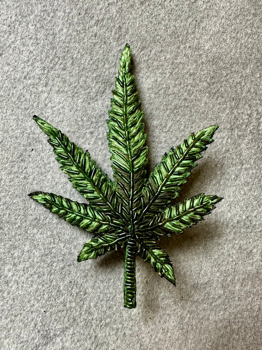"Marijuana Leaf" Brooch by Trovelore