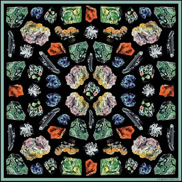"Gems & Minerals" Silk Scarf by Curious Prints