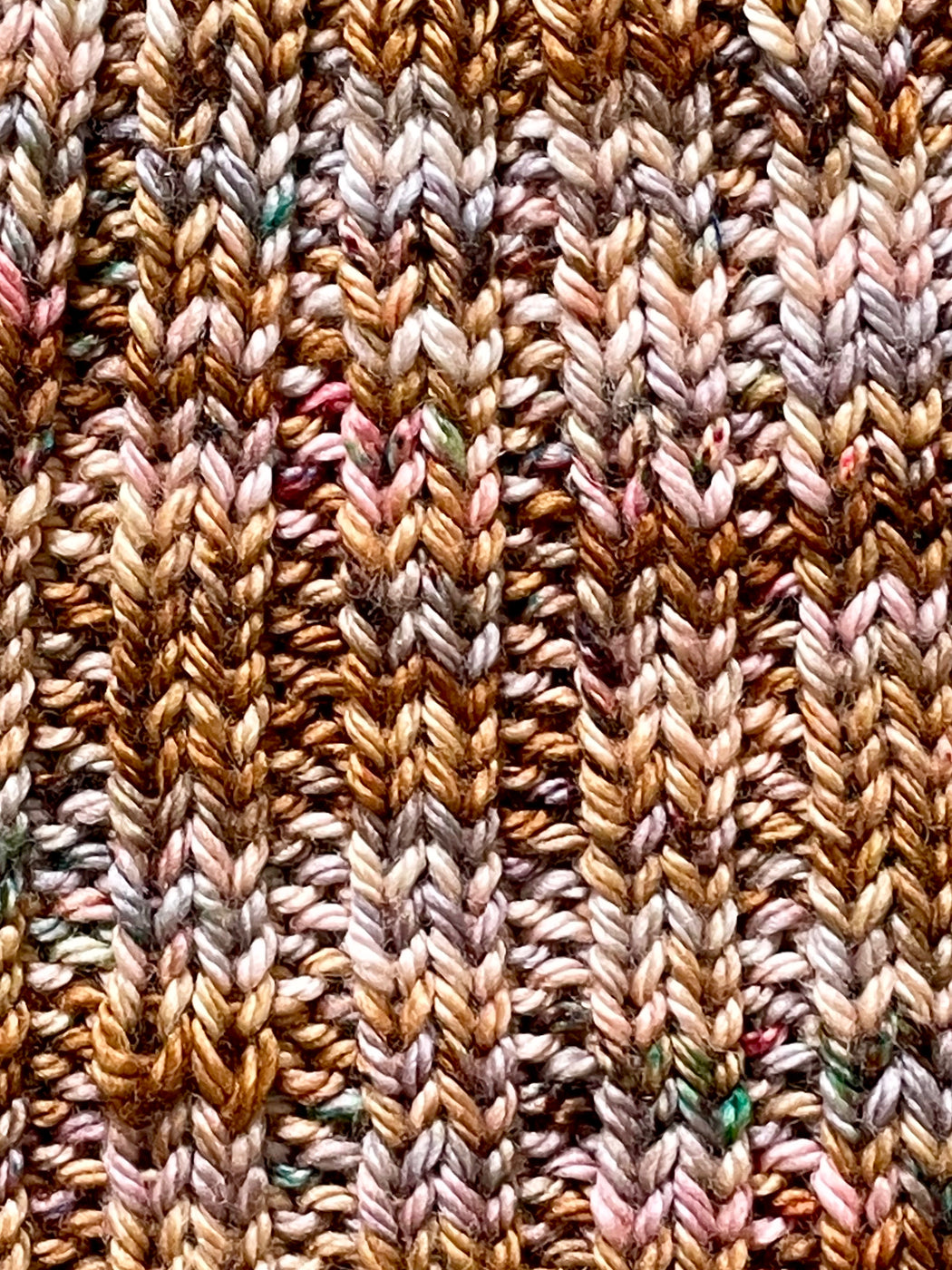 Hand-Knitted Ribbed Beanie - Brownish