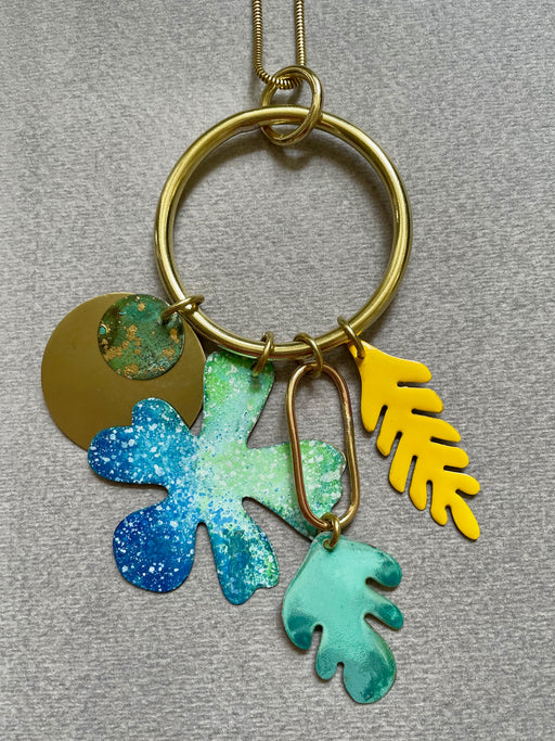 Sibilia "Botanica" Enameled Brass Pendant