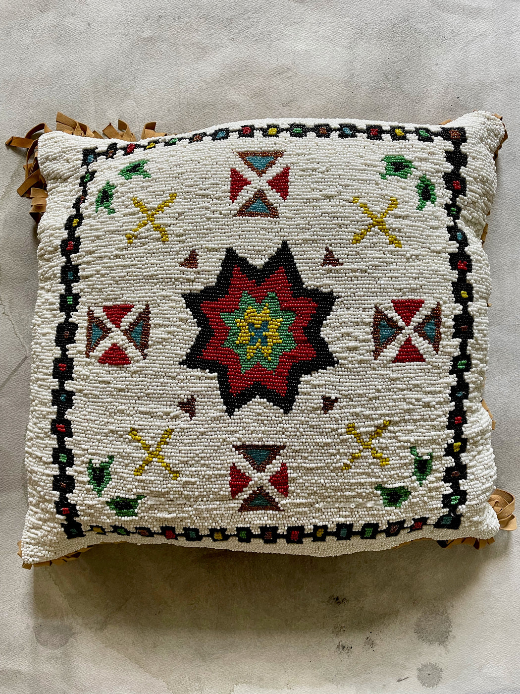 Vintage Beaded Pillow