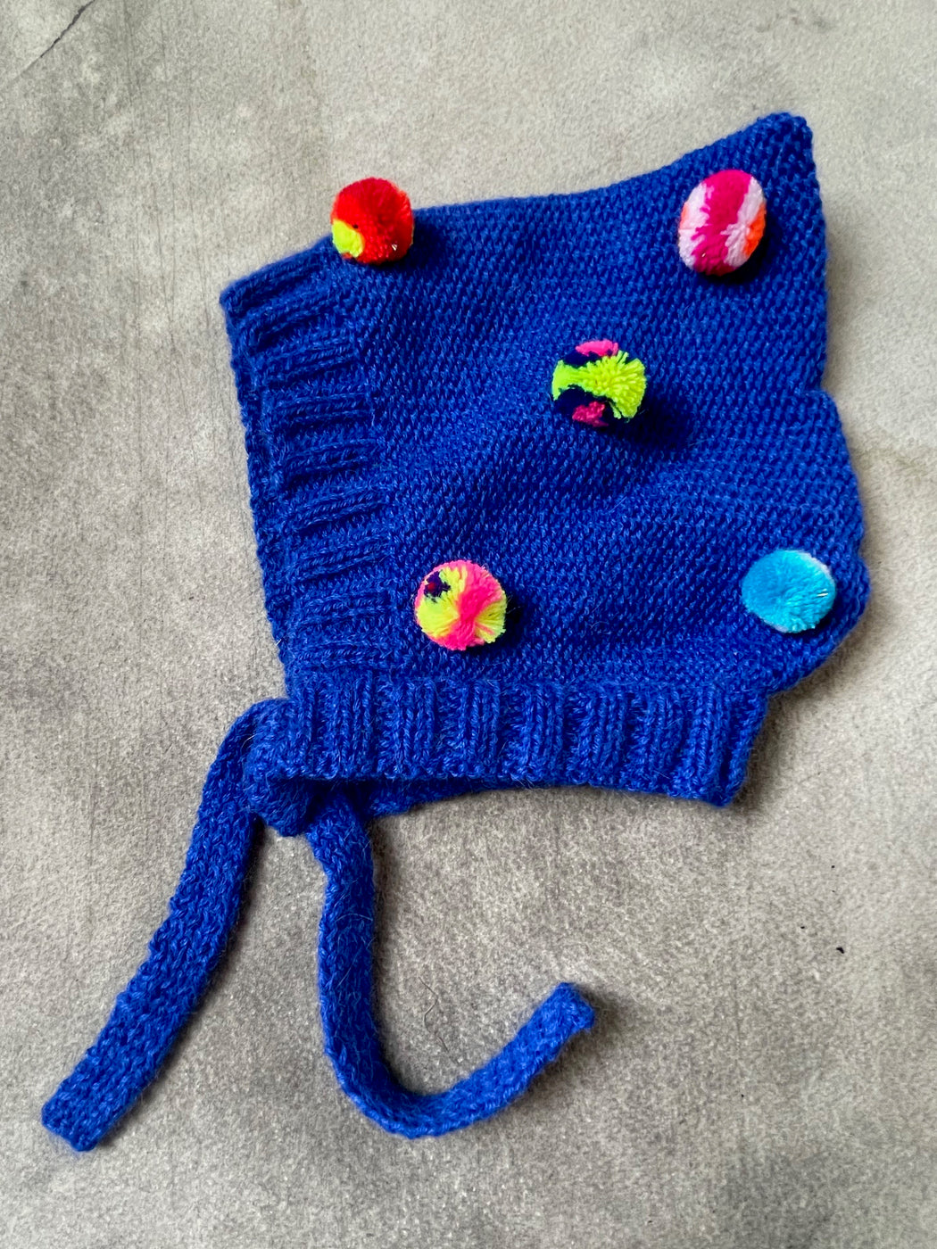 Alpaca Pom Pom Bonnet - Cobalt