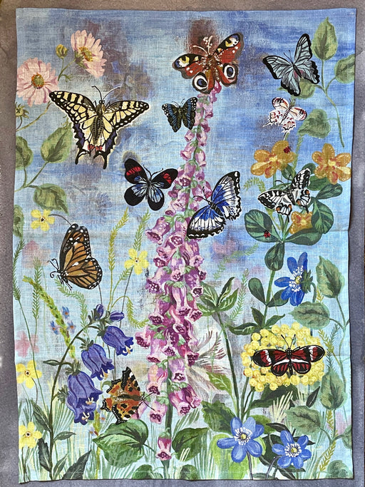 Nathalie Lete "Les Papillons" Linen Tea Towel