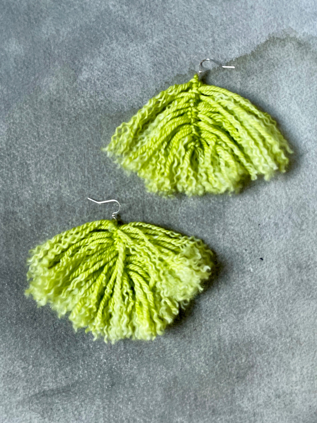 "Puff" Hand-Knotted Earring by Albo - Chartreuse