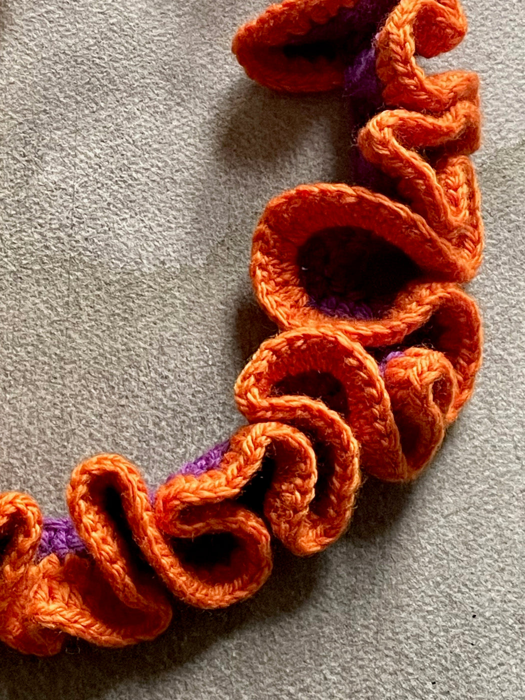 "Ruffle" Hand-Crocheted Necklace by Albo - Tiger Lily