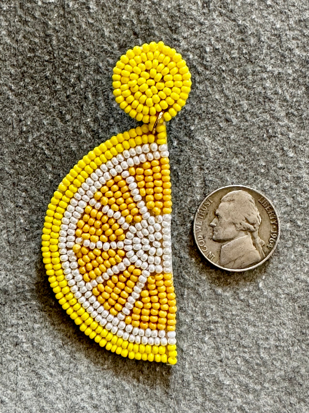 "Lemon Slice" Beaded Earrings