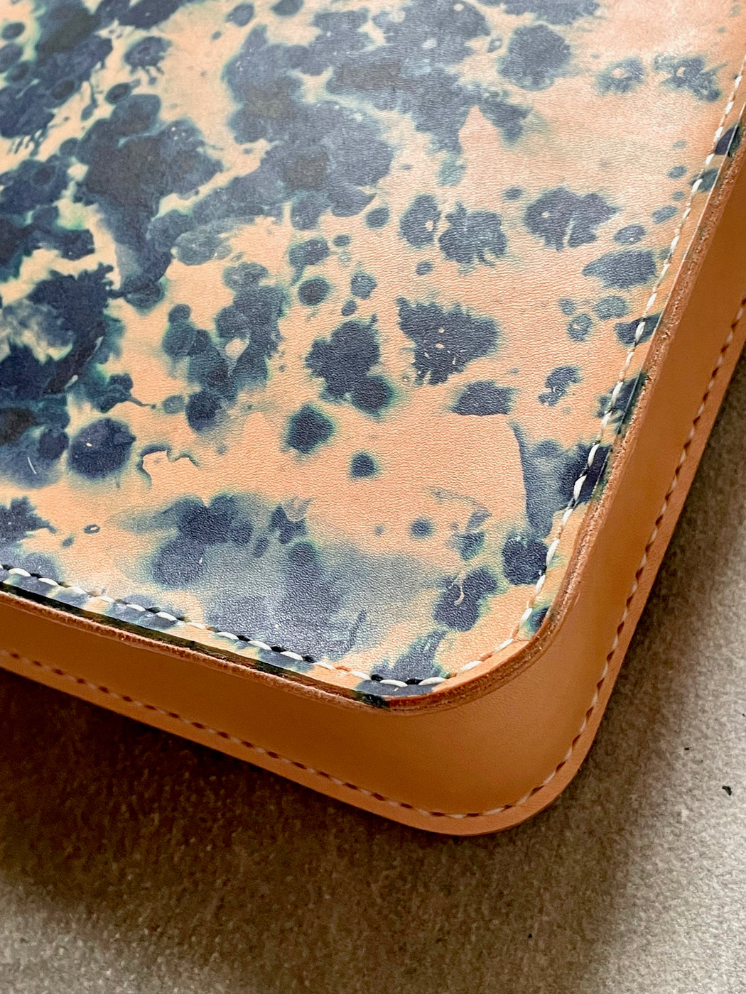 Indigo-Dyed Natural Leather Tote by Made Solid