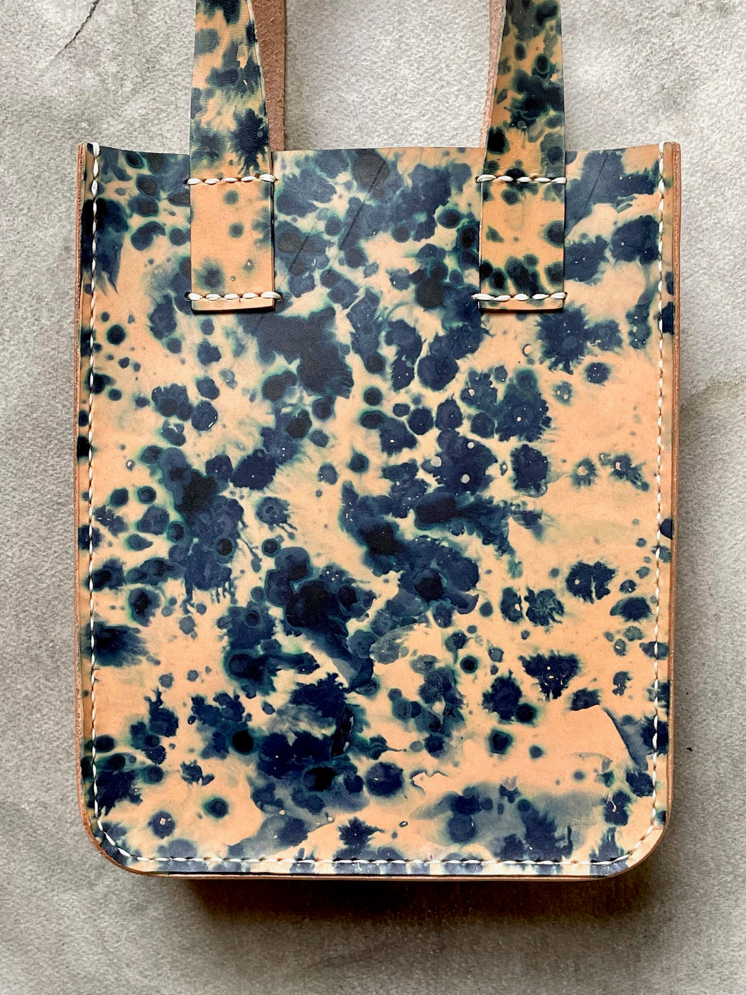 Indigo-Dyed Natural Leather Tote by Made Solid