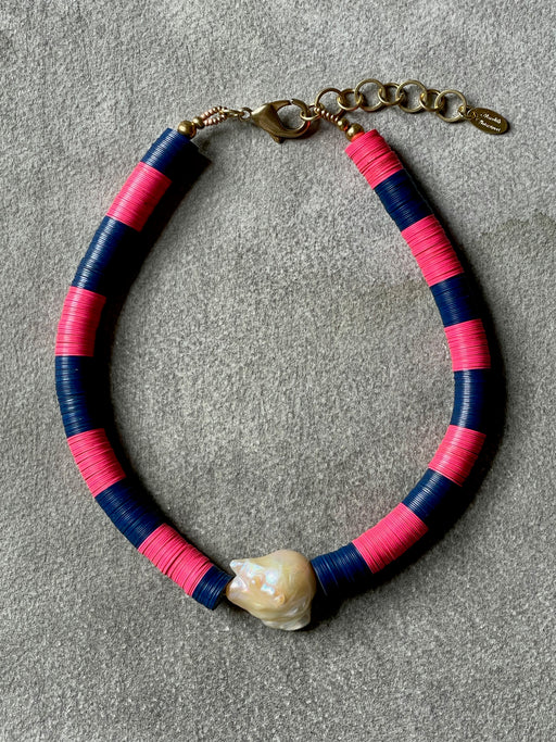 Vintage "Disk & Pearl" Necklace by Meredith Waterstraat