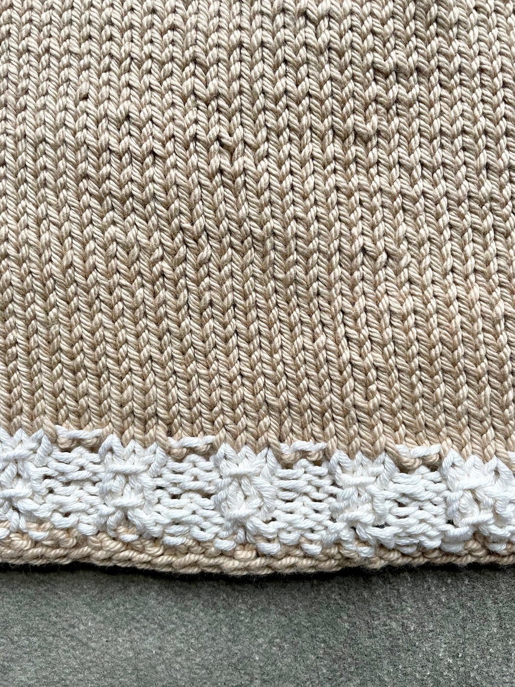 Hand-Knitted Cotton Baby Dress by Albo - Beige