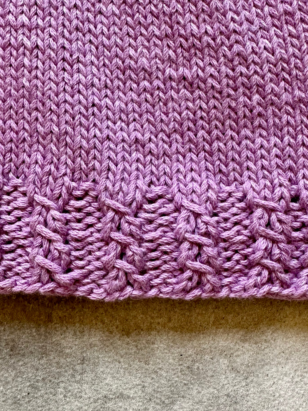 Hand-Knitted Cotton Baby Dress by Albo - Blue & Lilac