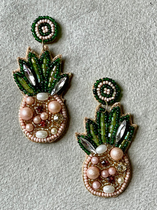 "Pineapple" Beaded Earrings