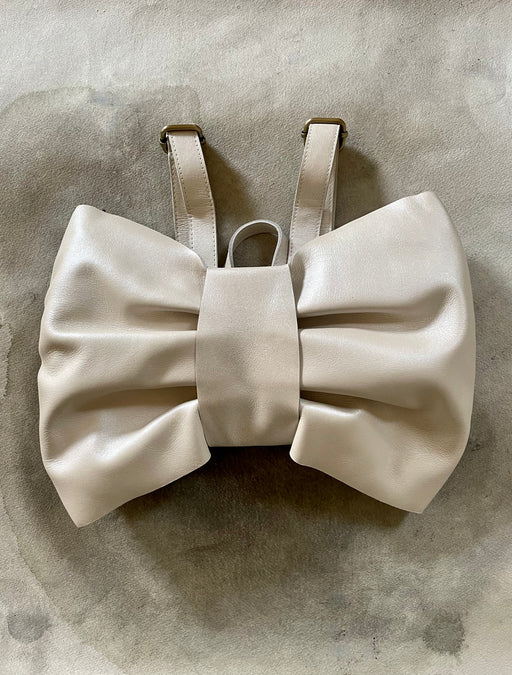Donsje Pearlized Leather "Bow" Backpack