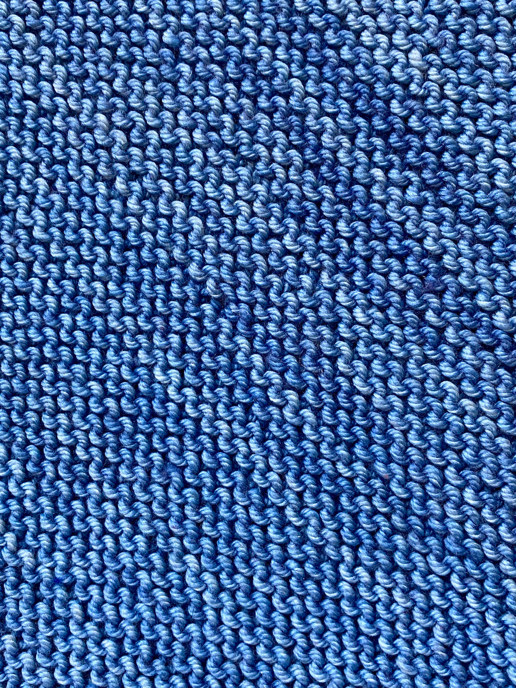 Aunt Debbie's Hand-Knitted  Baby Blanket -  Denim Blue