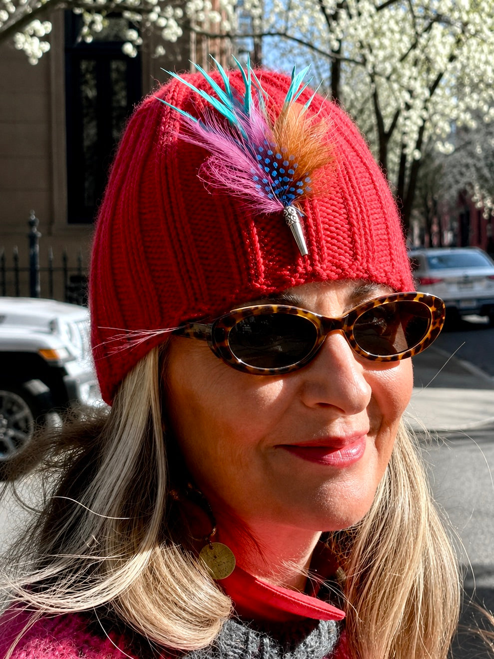 Turquoise "Spray" Feather Brooch by My Bob