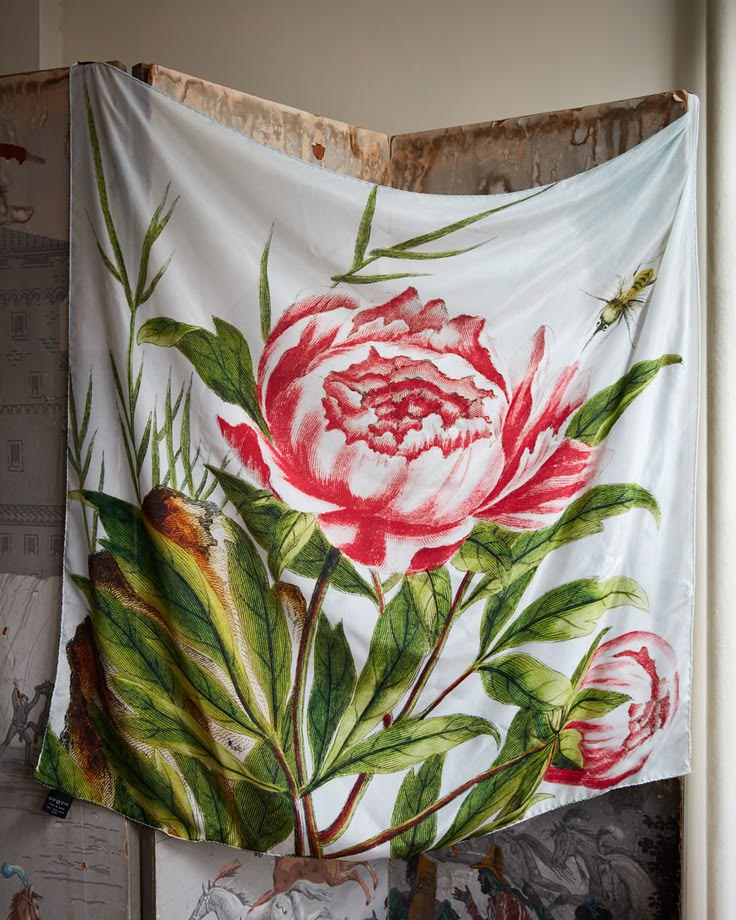 "Peony" Silk Scarf by John Derian