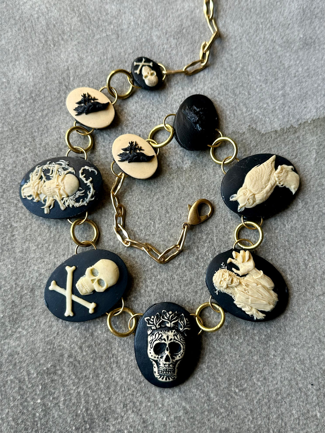Spooky "Cameo" Necklace by Gay Isber