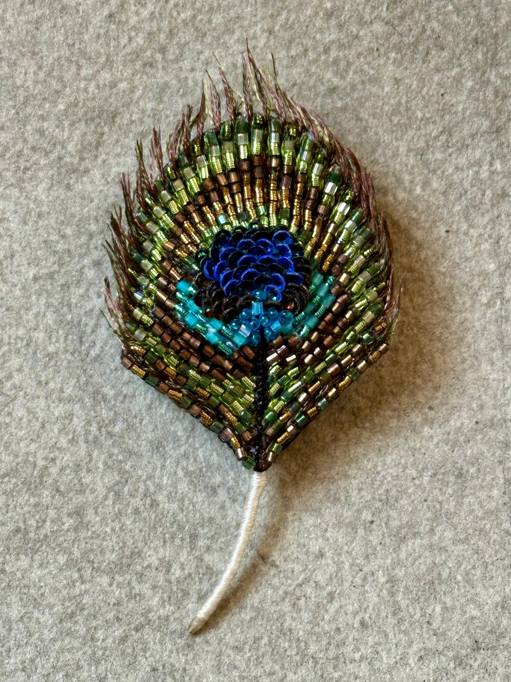 "Peacock Feather" Brooch by Trovelore