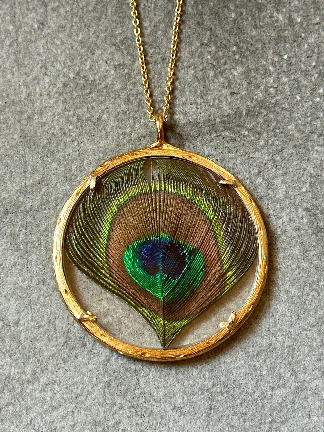 "Peacock Feather" Pendant by Catherine Weitzman