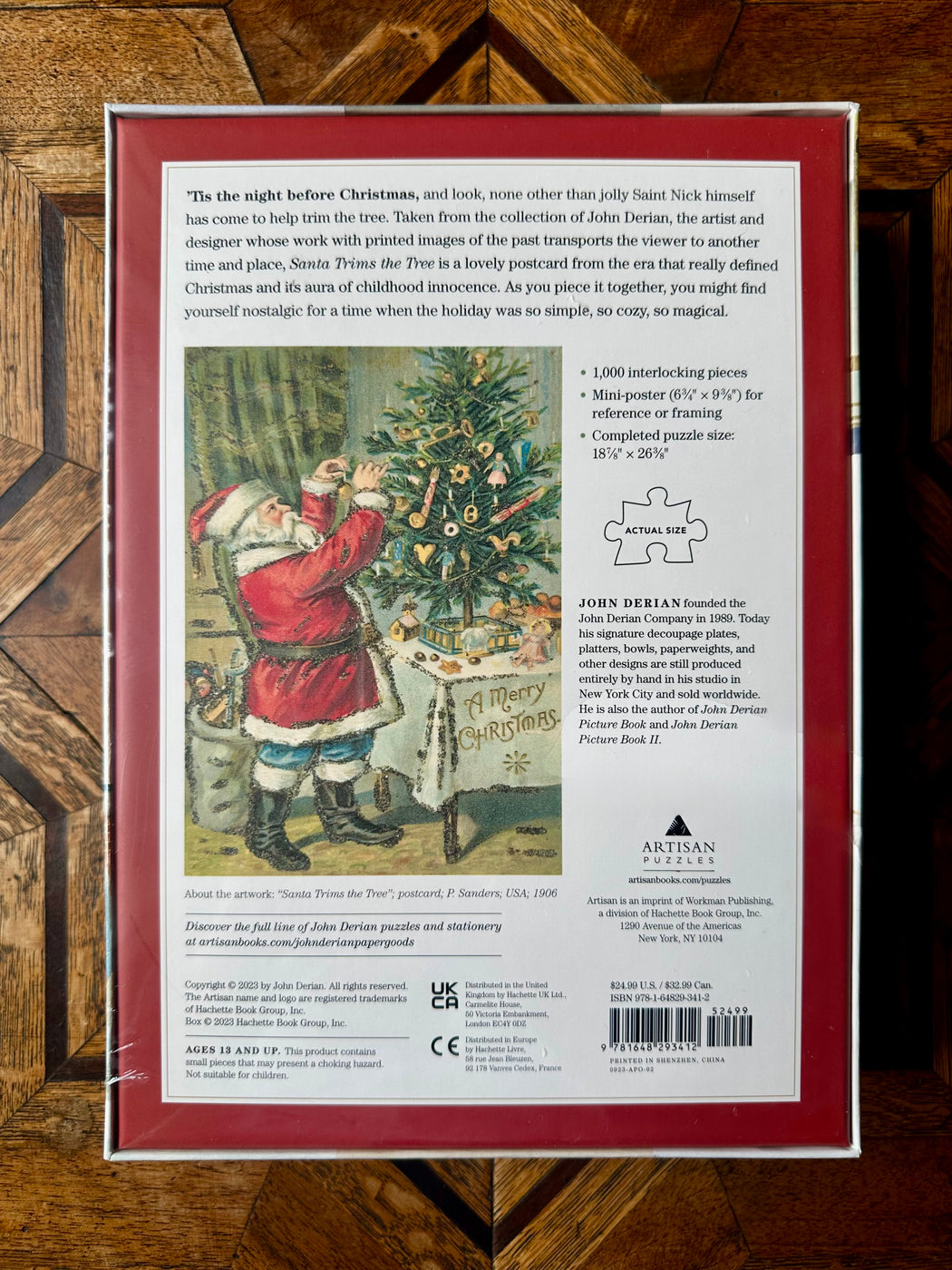 John Derian "Santa Trims the Tree" Puzzle