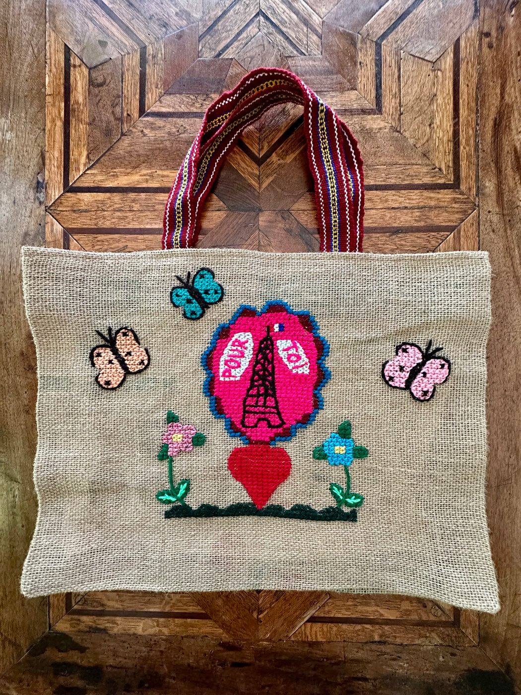 Nathalie Lete "Pour Toi" Hand-Embroidered Tote