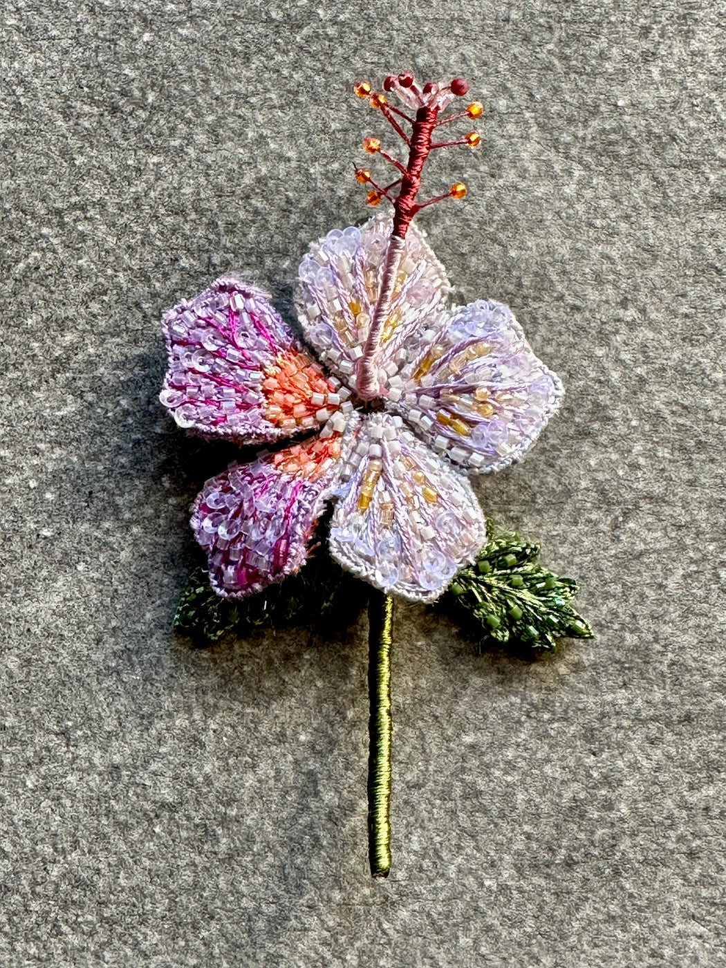 "La France Hibiscus" Brooch by Trovelore