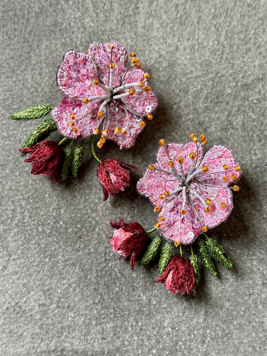 "Peach Blossom" Earrings by Trovelore