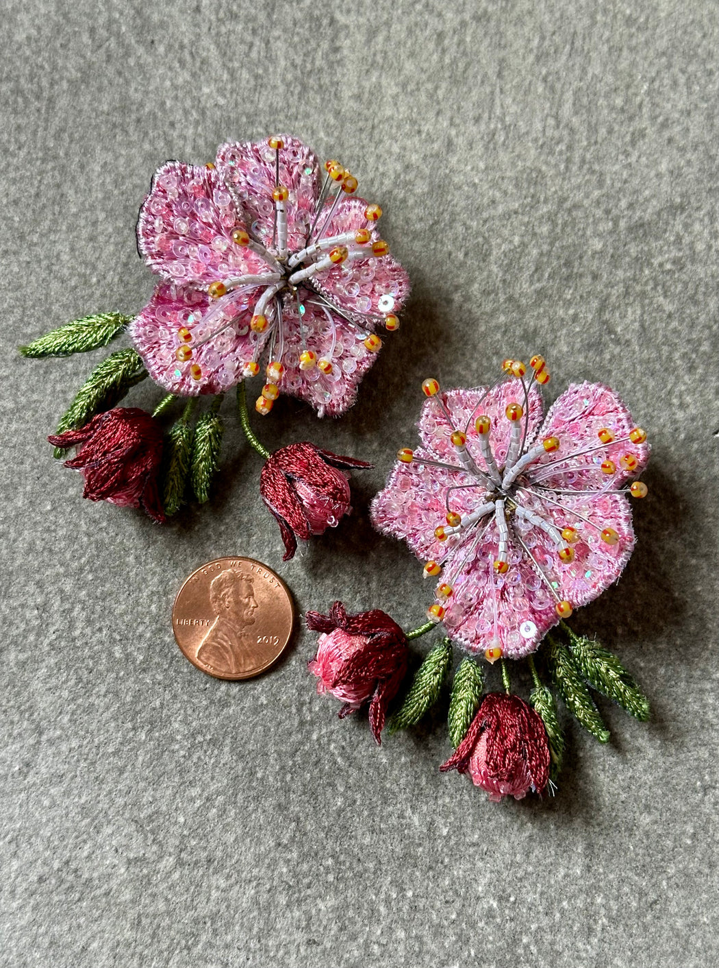 "Peach Blossom" Earrings by Trovelore