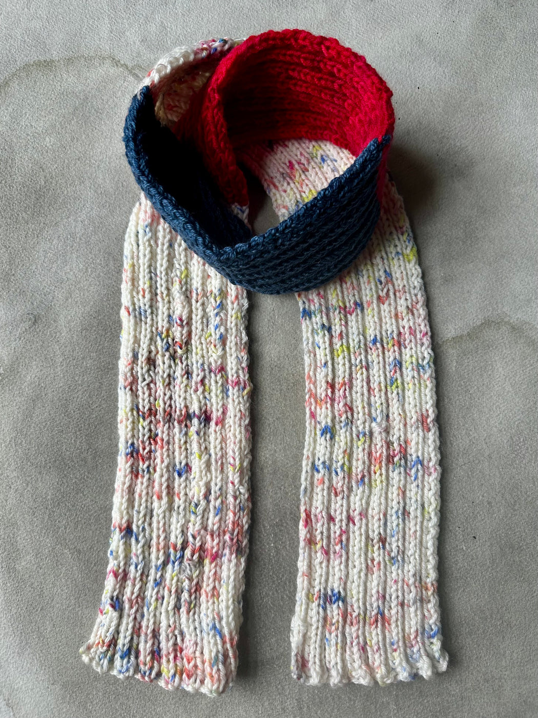 Hand-Knitted Ribbed Scarf