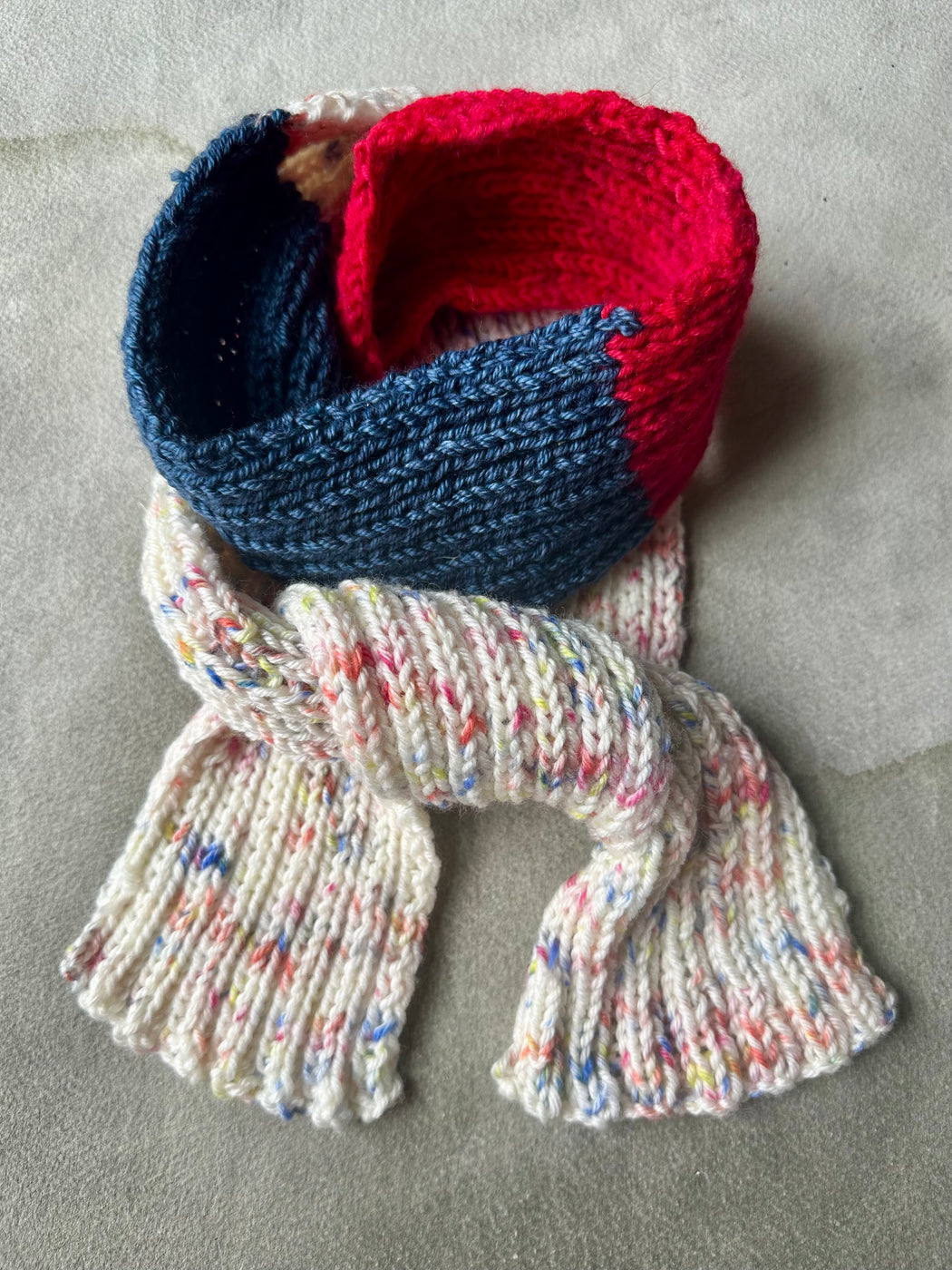 Hand-Knitted Ribbed Scarf
