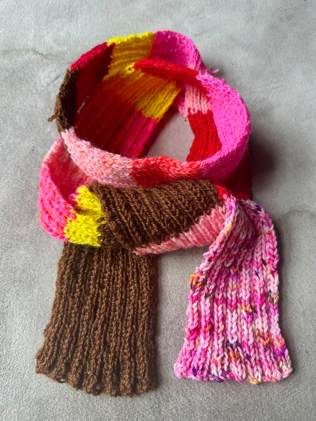 Hand-Knitted Ribbed Scarf
