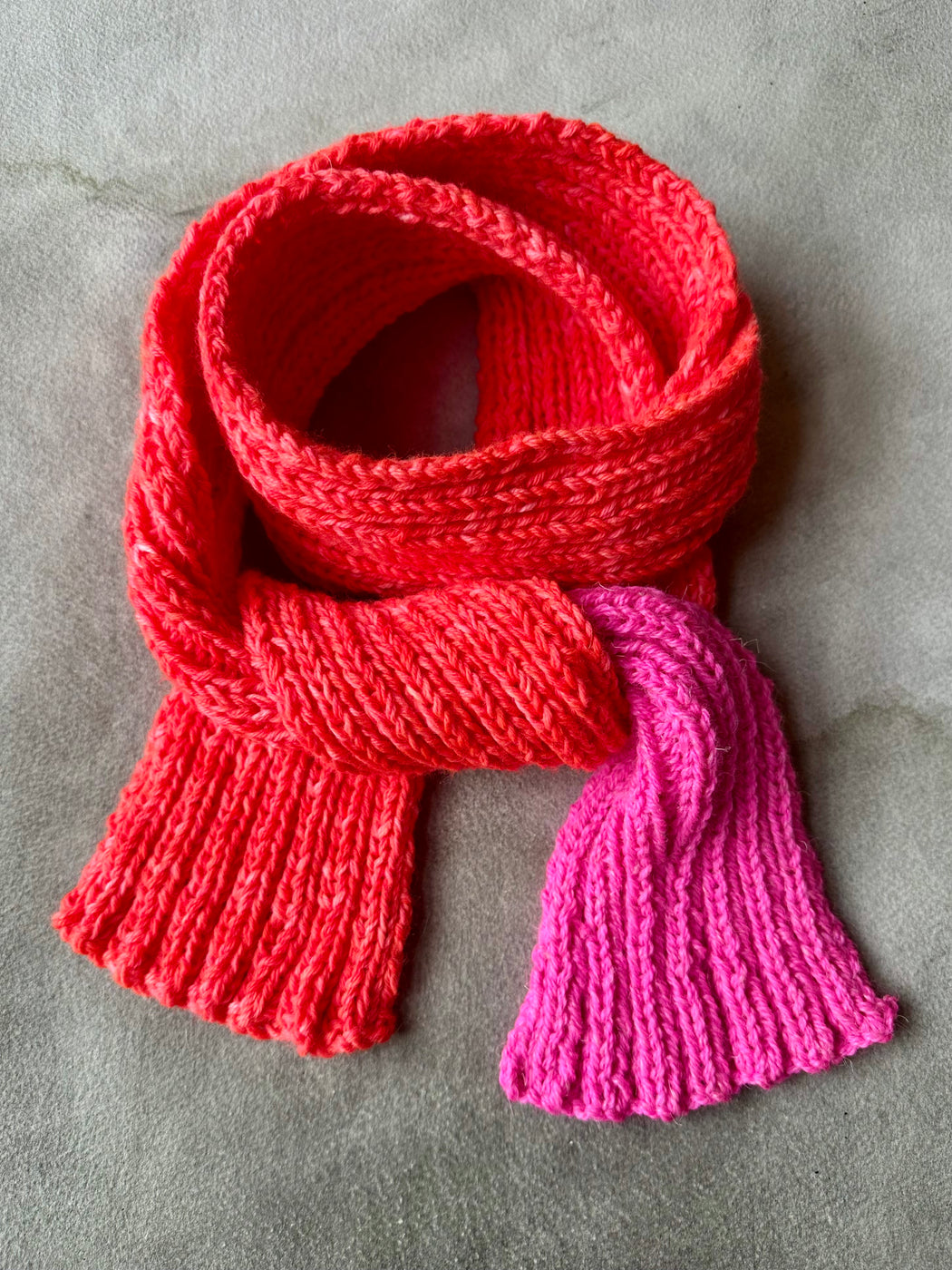 Hand-Knitted Ribbed Scarf