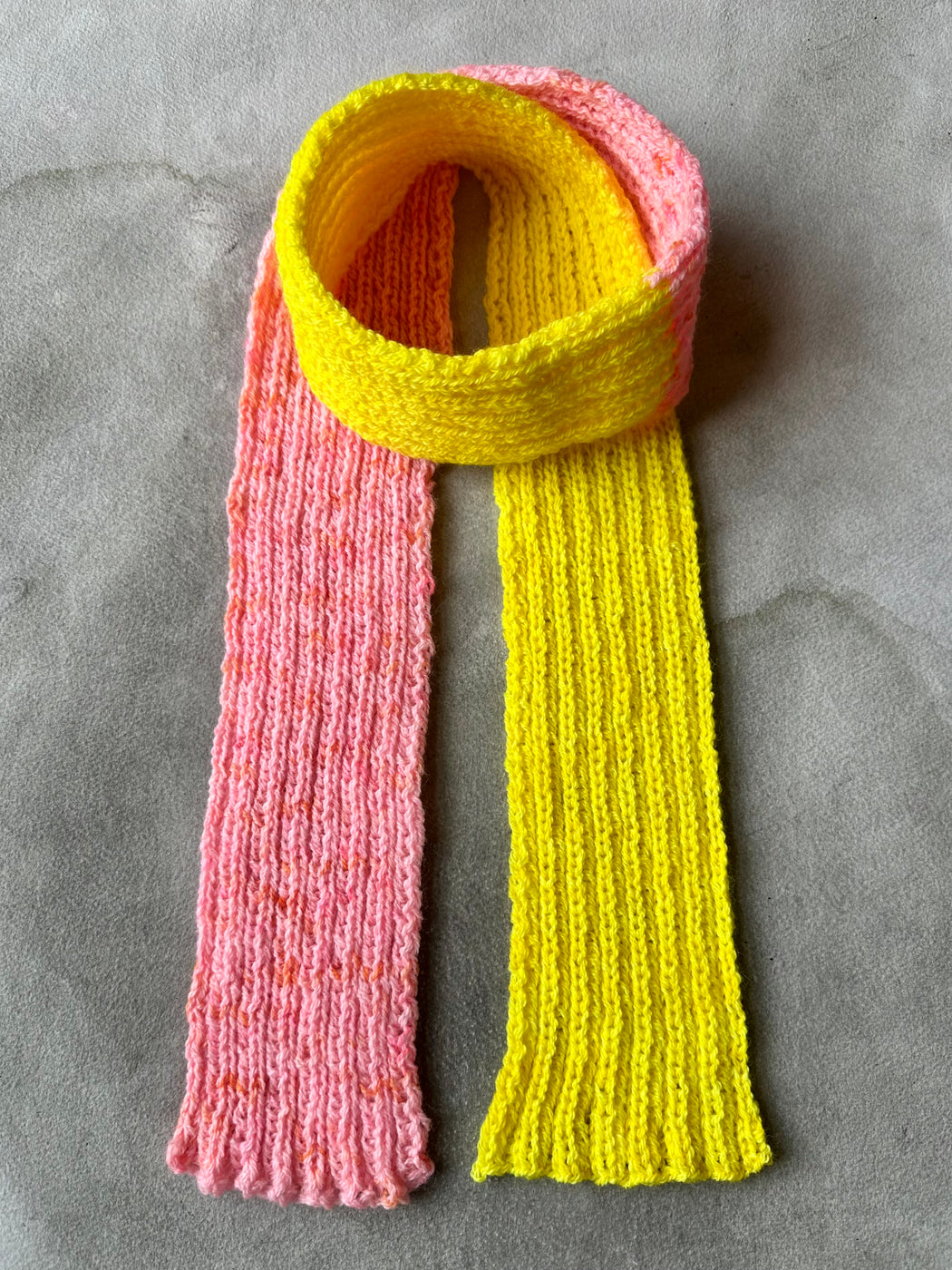 Hand-Knitted Ribbed Scarf