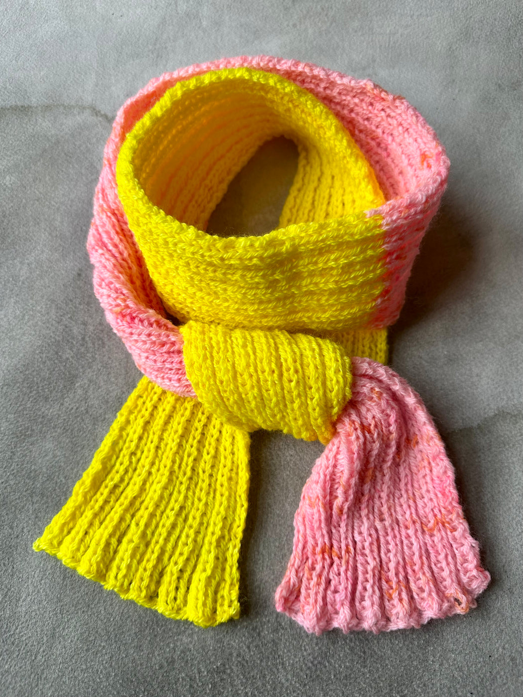 Hand-Knitted Ribbed Scarf