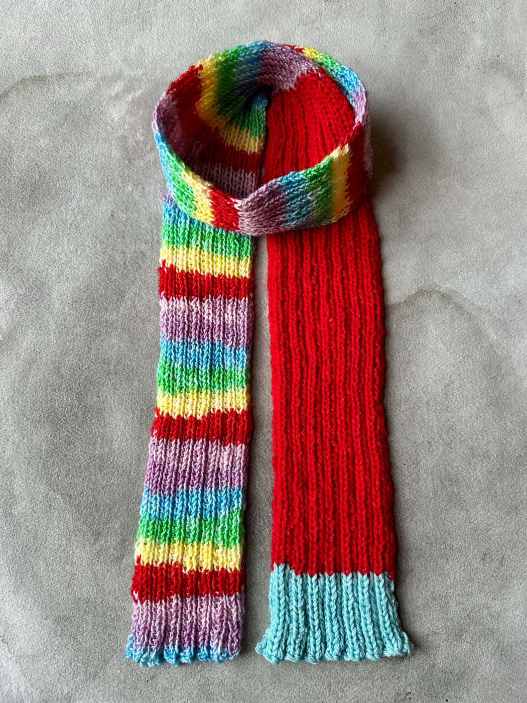 Hand-Knitted Ribbed Scarf